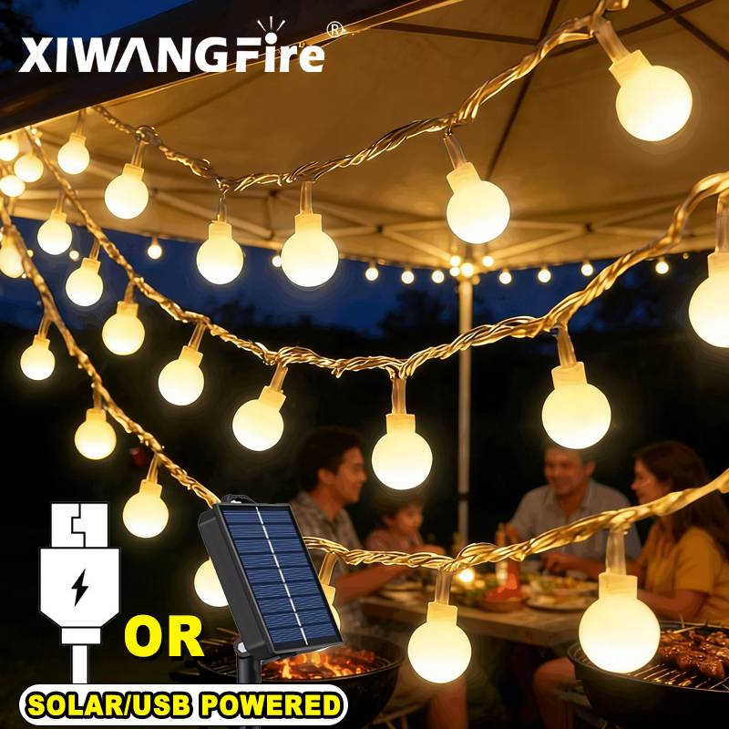 Outdoor Lighting And Decor - Lampki solarne/USB/bateryjne, 3-10M, kule LED, wodoodporne,