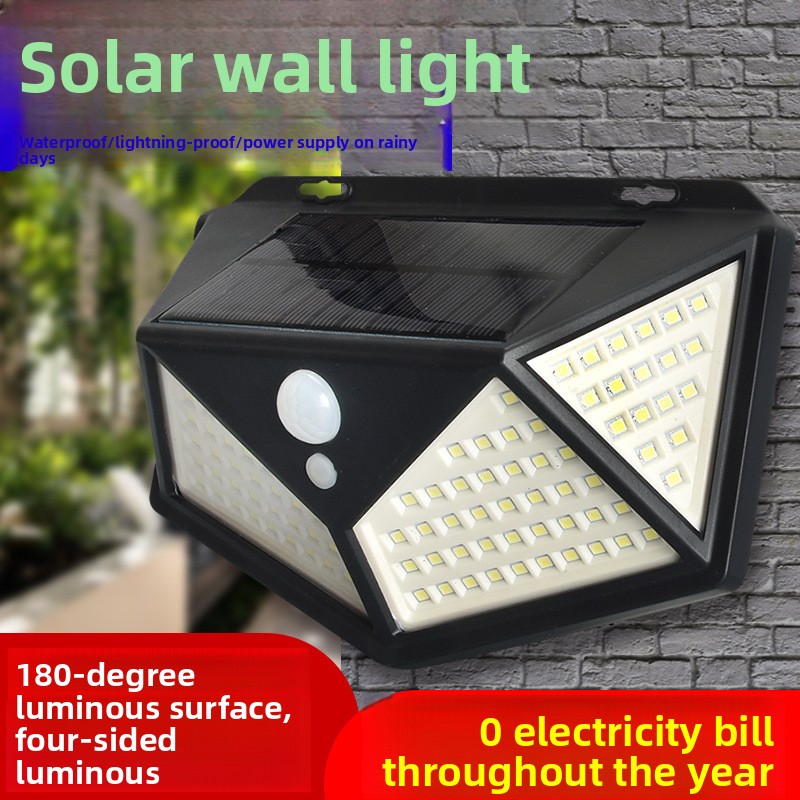Outdoor Lighting On Amazon - Lampa ścienna solarna 114LED, świecąca z