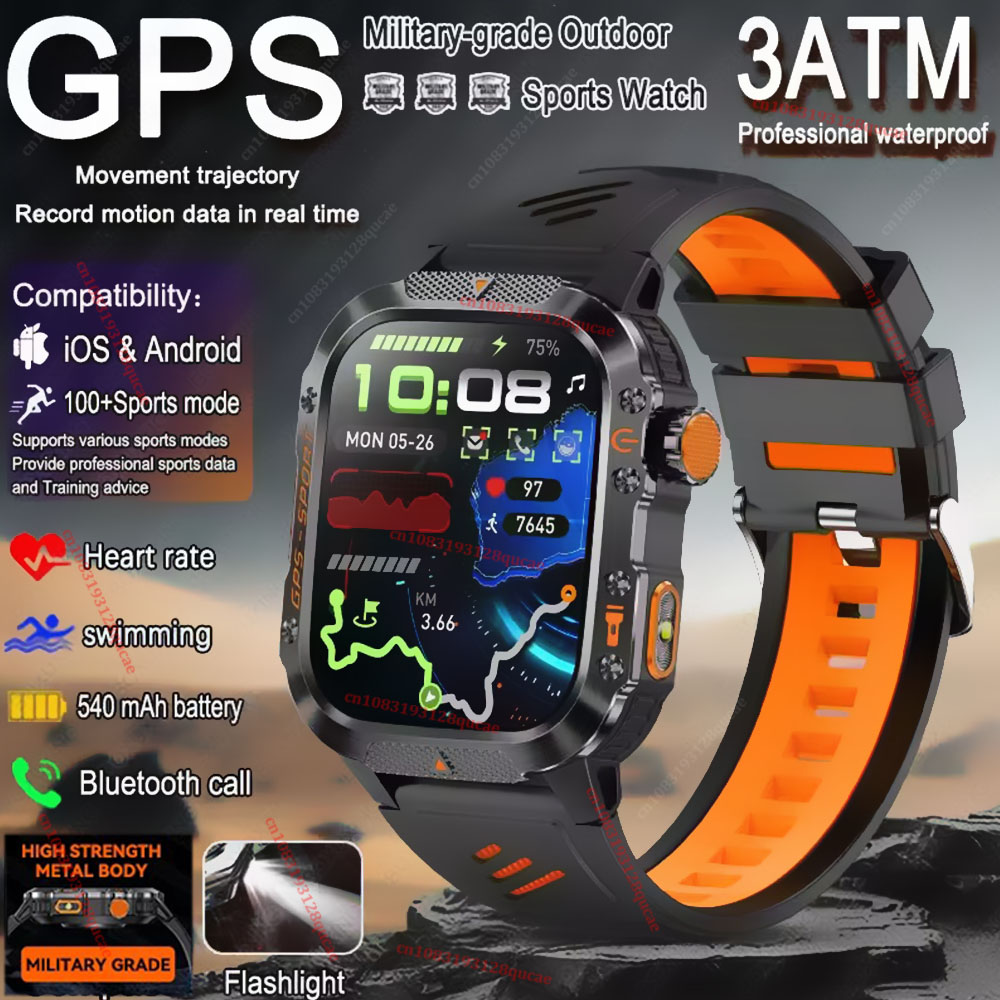 Outdoor Lighting Smart Controller - 2026 Wojskowy Smartwatch Męski z GPS,