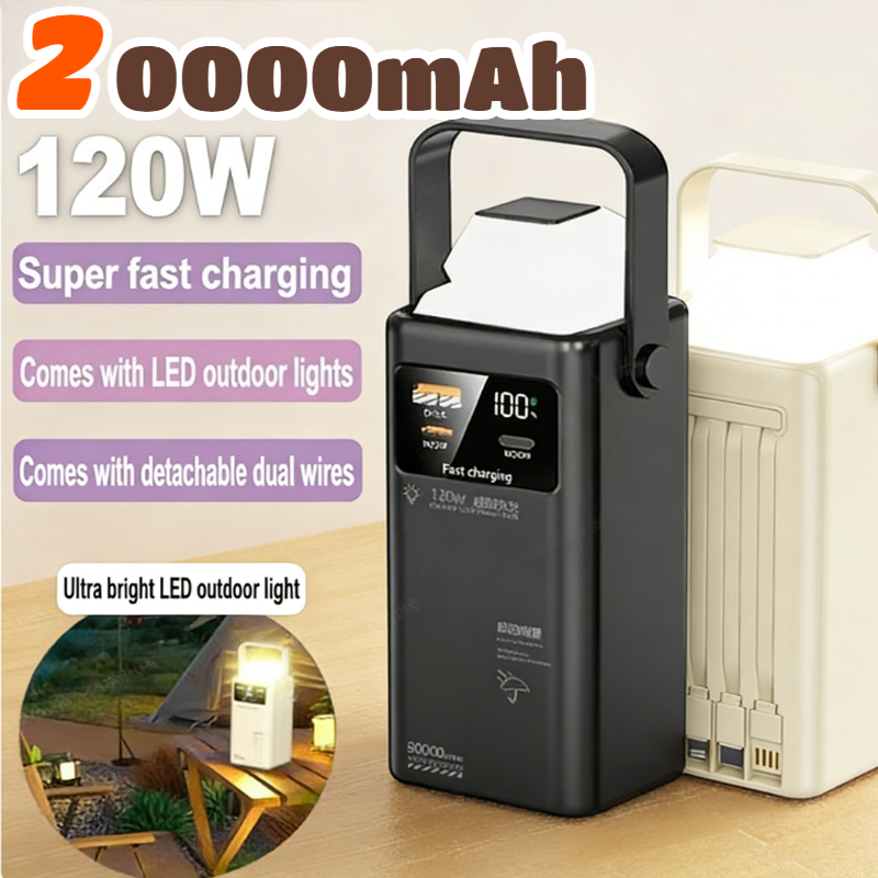 Outdoor Lighting Battery Operated - Powerbank 120W 200000mAh Duża Pojemność Przenośny