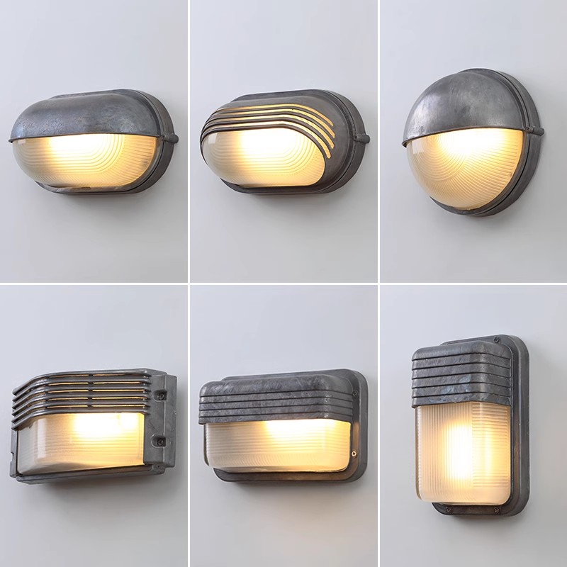 Outdoor Lighting Bronze - Przemysłowa szklana lampa ścienna LED Zewnętrzna