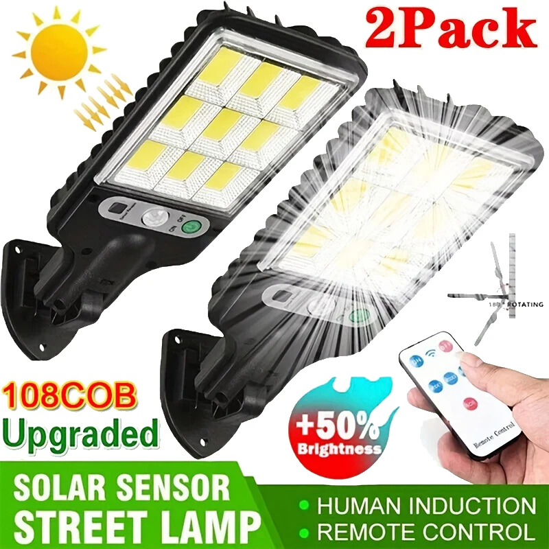 Outdoor Lighting Wire - Mocna solarna lampa LED zewnętrzna, ładowalna,