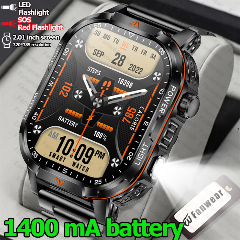 Outdoor Lighting Battery Operated - Męski, wytrzymały, wojskowy smartwatch outdoorowy z