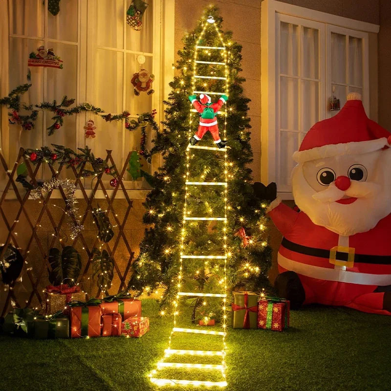 Outdoor Lighting And Decor - Świąteczne lampki LED, dekoracyjna drabinka świetlna