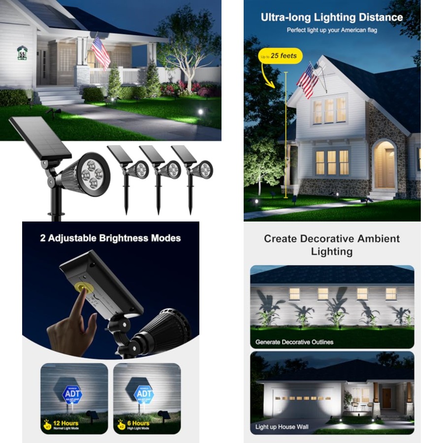 Outdoor Lighting And Landscape - Zewnętrzne wodoodporne reflektory solarne do drzew,