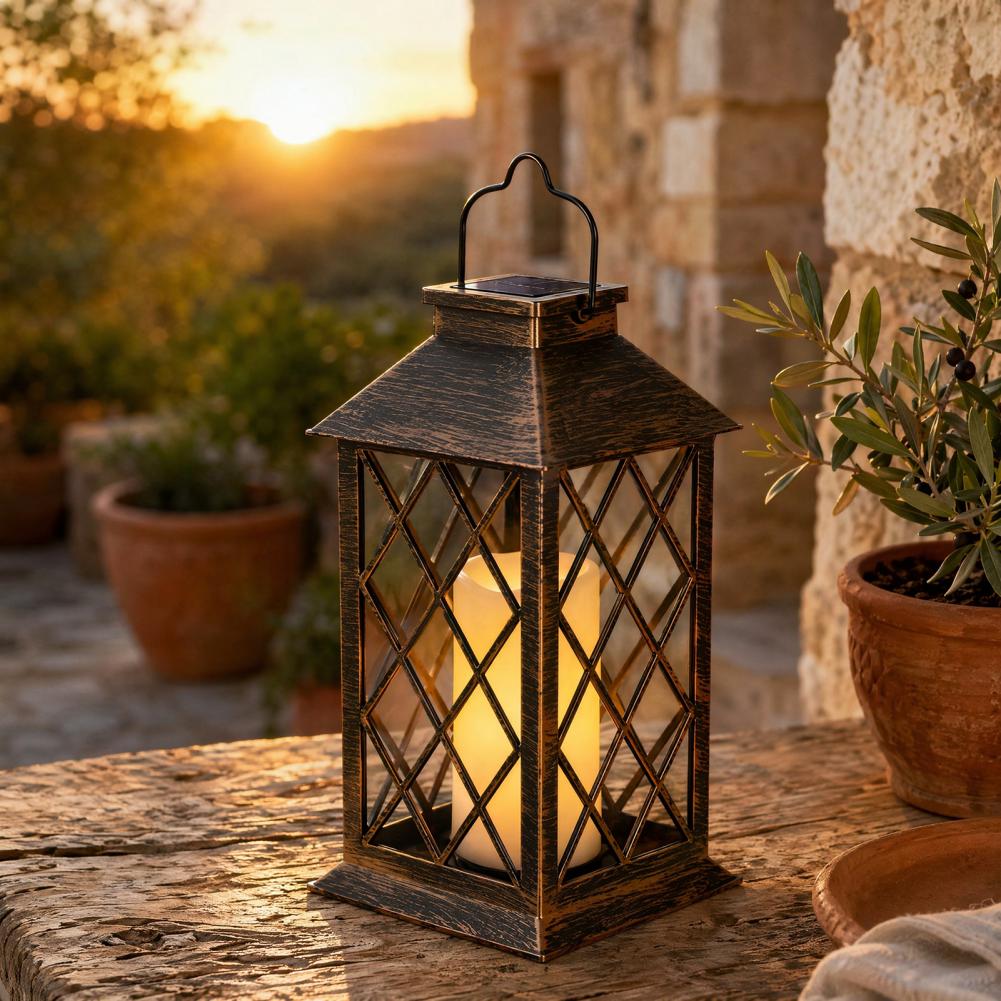 Outdoor Lighting And Decor - Retro Lampion Solarny, Zewnętrzna Lampa Solarna
