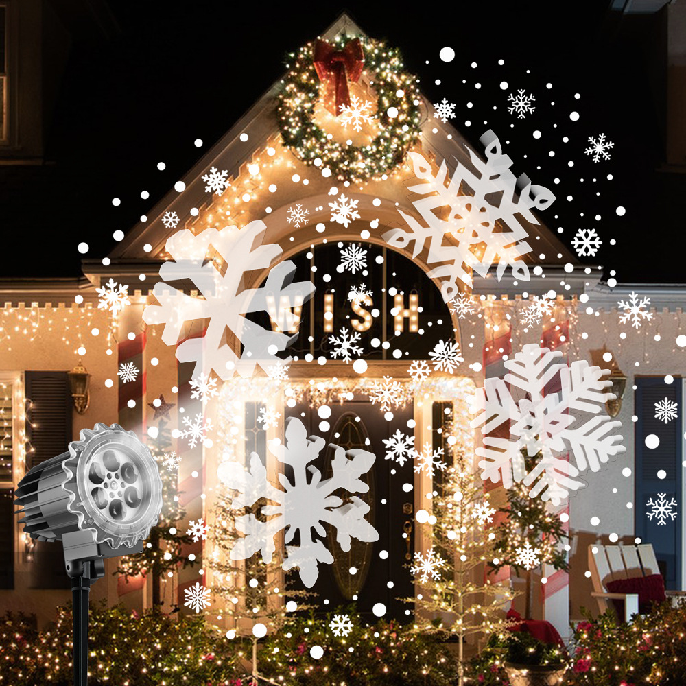 Xmas Outdoor Lighting Decorations - Projektor Świąteczny Płatek Śniegu Dekoracja Halloweenowa