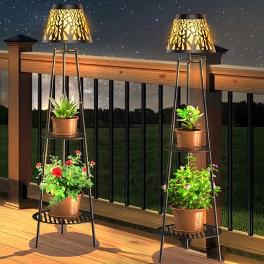 Outdoor Lighting And Decor - Zestaw 2 zewnętrznych solarnych lamp podłogowych