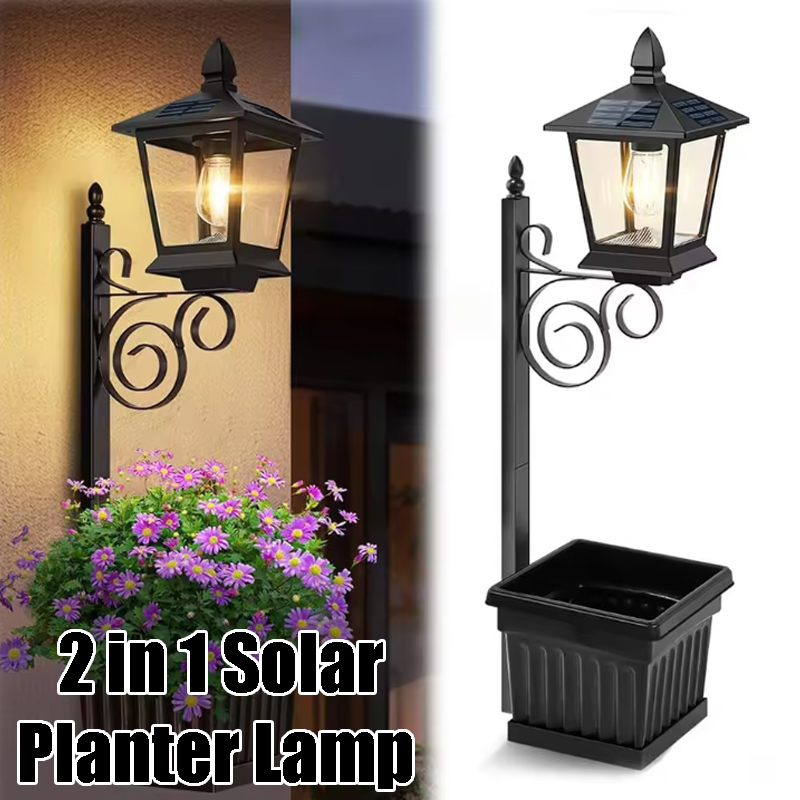 Outdoor Lighting Battery Powered - Solarna lampa doniczka 2w1, ciepła biel,