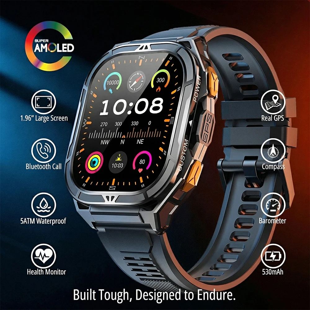 Outdoor Lighting Smart Controller - Luksusowy smartwatch AMOLED z GPS, wodoodporny