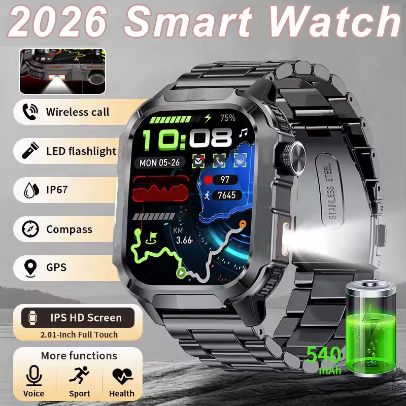 Outdoor Lighting Smart Controller - Nowy męski smartwatch 2026 z latarką