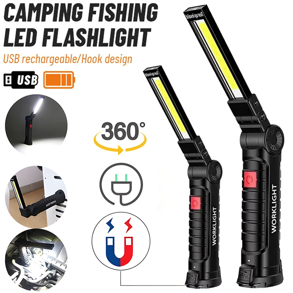 Outdoor Lighting Guide - Latarka LED COB, ładowana przez USB,