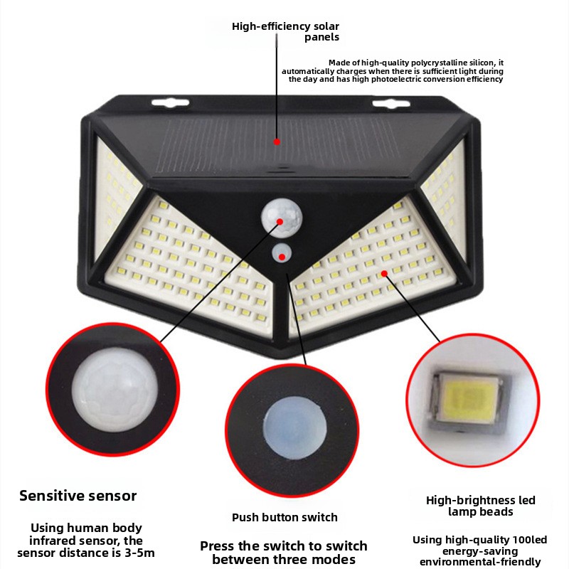Lampa ścienna solarna 114LED,  – Outdoor Lighting On Amazon recenzja i cena